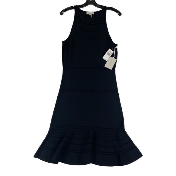 NWT 1 State Dress Romance At Dusk Ruffle Hem Rich Black Women's Size Medium LBD - Picture 1 of 11